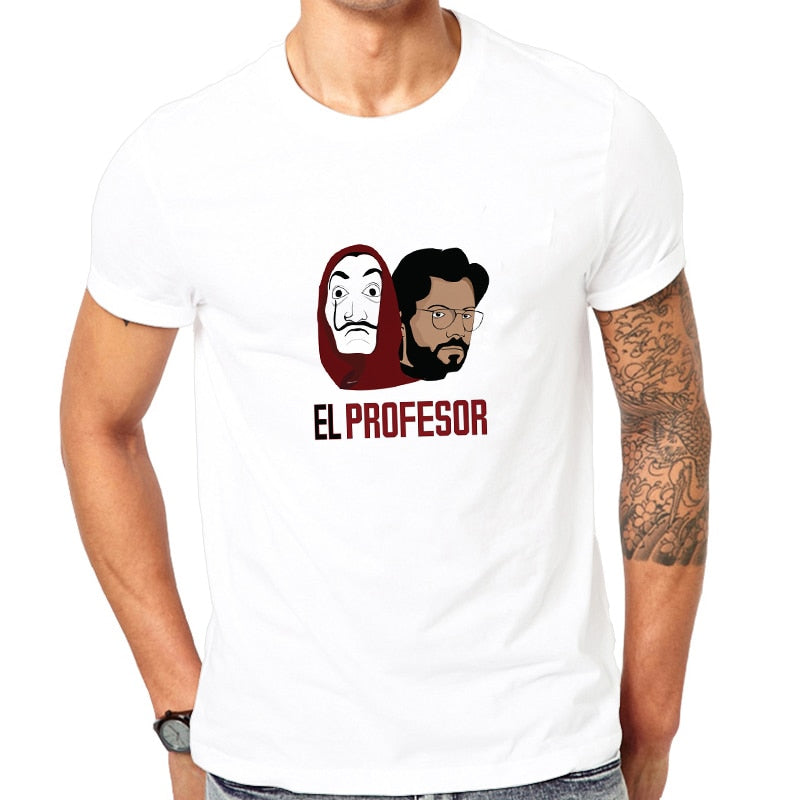 Showtly La Casa De Papel Tshirt Money Heist Tees TV Series EL PROFESOR Streetwear Men T Shirt  House of Paper Oversized Tee Tops