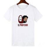 Showtly La Casa De Papel Tshirt Money Heist Tees TV Series EL PROFESOR Streetwear Men T Shirt  House of Paper Oversized Tee Tops