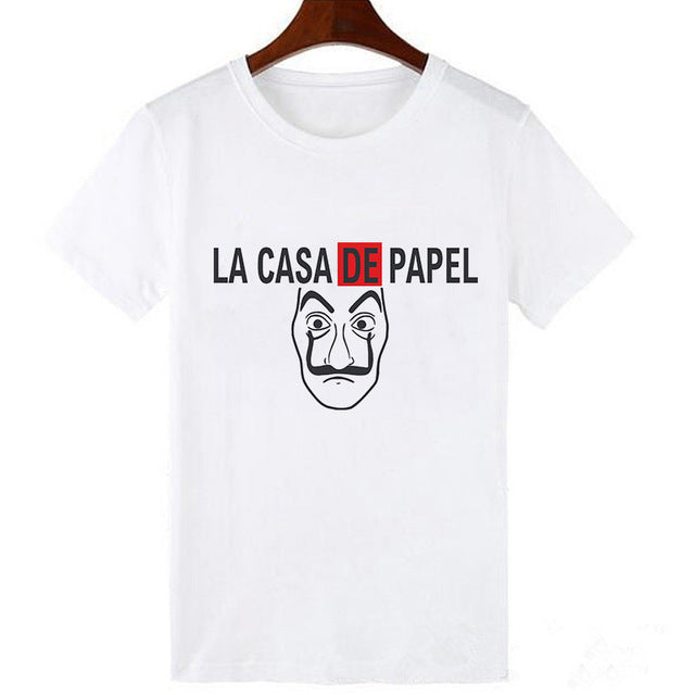 Showtly La Casa De Papel Tshirt Money Heist Tees TV Series EL PROFESOR Streetwear Men T Shirt  House of Paper Oversized Tee Tops