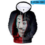 Salvador Dali La Casa De Papel 3D Print Women/men Hoodies Sweatshirts Poleron Hombre Money Heist House of Paper Cosplay Costume