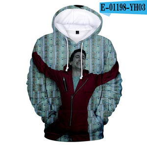 Salvador Dali La Casa De Papel 3D Print Women/men Hoodies Sweatshirts Poleron Hombre Money Heist House of Paper Cosplay Costume