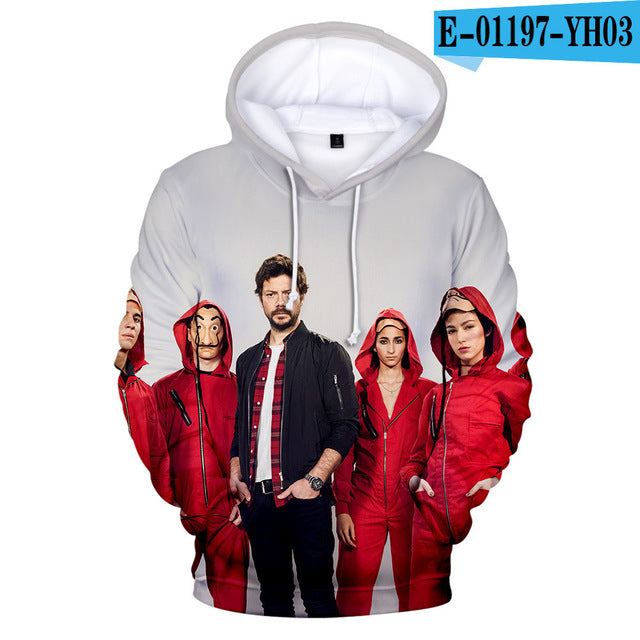 Salvador Dali La Casa De Papel 3D Print Women/men Hoodies Sweatshirts Poleron Hombre Money Heist House of Paper Cosplay Costume