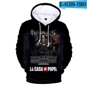 Salvador Dali La Casa De Papel 3D Print Women/men Hoodies Sweatshirts Poleron Hombre Money Heist House of Paper Cosplay Costume