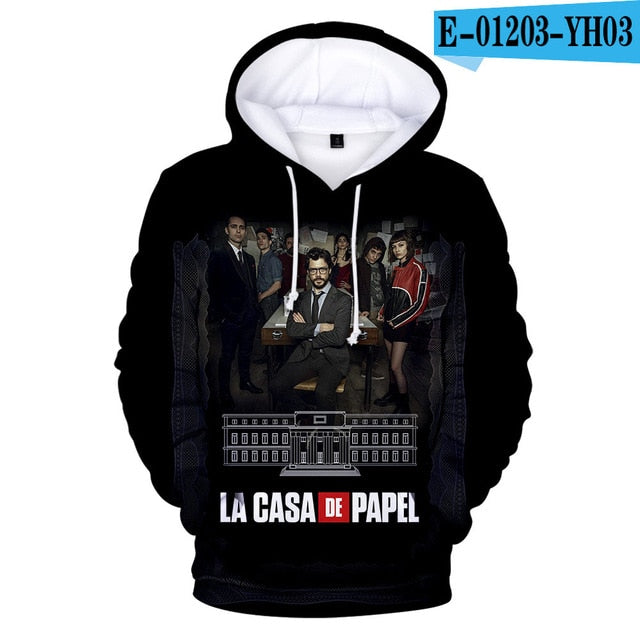 Salvador Dali La Casa De Papel 3D Print Women/men Hoodies Sweatshirts Poleron Hombre Money Heist House of Paper Cosplay Costume
