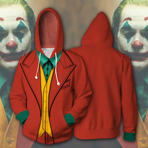 New Movie Joker Cosplay Hoodie Joaquin Phoenix Joker 3D Print Zipper Sweatshirt Fashion Casual Hoodies Men Women Streetwear Coat