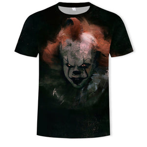Horror Movie It Penny Wise Clown Joker 3D Print Tshirt Men/Women Hip Hop Streetwear Tee T shirt 90s Boys Cool Clothes Man Tops