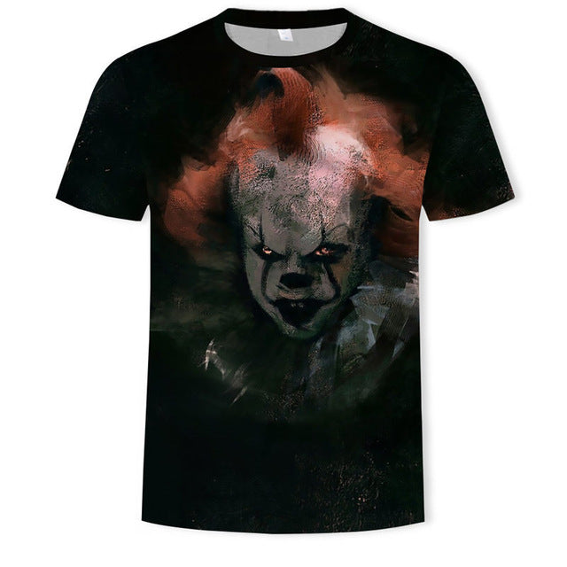 Horror Movie It Penny Wise Clown Joker 3D Print Tshirt Men/Women Hip Hop Streetwear Tee T shirt 90s Boys Cool Clothes Man Tops