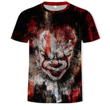 Horror Movie It Penny Wise Clown Joker 3D Print Tshirt Men/Women Hip Hop Streetwear Tee T shirt 90s Boys Cool Clothes Man Tops