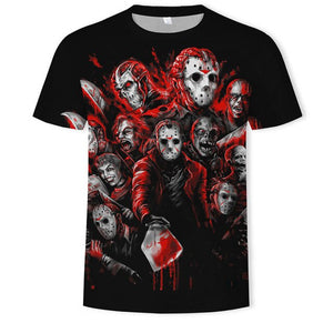 Horror Movie It Penny Wise Clown Joker 3D Print Tshirt Men/Women Hip Hop Streetwear Tee T shirt 90s Boys Cool Clothes Man Tops