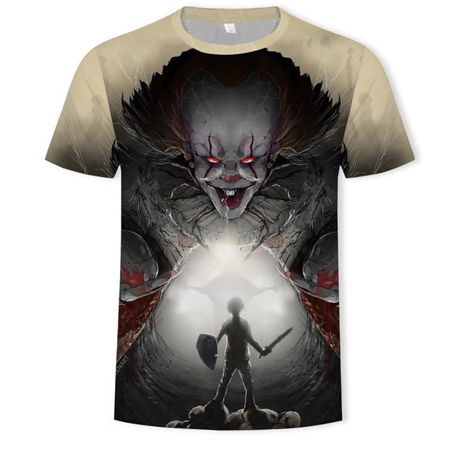 Horror Movie It Penny Wise Clown Joker 3D Print Tshirt Men/Women Hip Hop Streetwear Tee T shirt 90s Boys Cool Clothes Man Tops