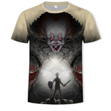 Horror Movie It Penny Wise Clown Joker 3D Print Tshirt Men/Women Hip Hop Streetwear Tee T shirt 90s Boys Cool Clothes Man Tops