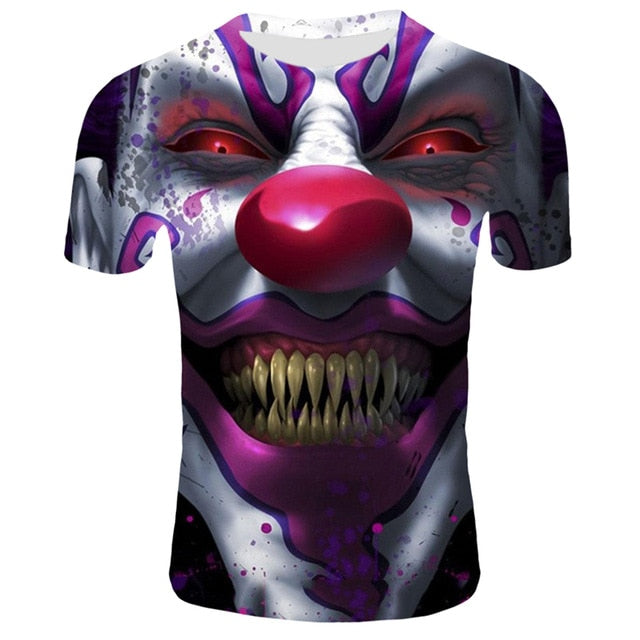 Horror Movie It Clown Tshirt Men/Women Hip Hop Streetwear Tee Cool Clothes Man Tops Joker 3D Print T shirt 2XS-4XL