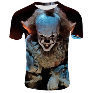 Horror Movie It Clown Tshirt Men/Women Hip Hop Streetwear Tee Cool Clothes Man Tops Joker 3D Print T shirt 2XS-4XL
