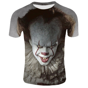 Horror Movie It Clown Tshirt Men/Women Hip Hop Streetwear Tee Cool Clothes Man Tops Joker 3D Print T shirt 2XS-4XL