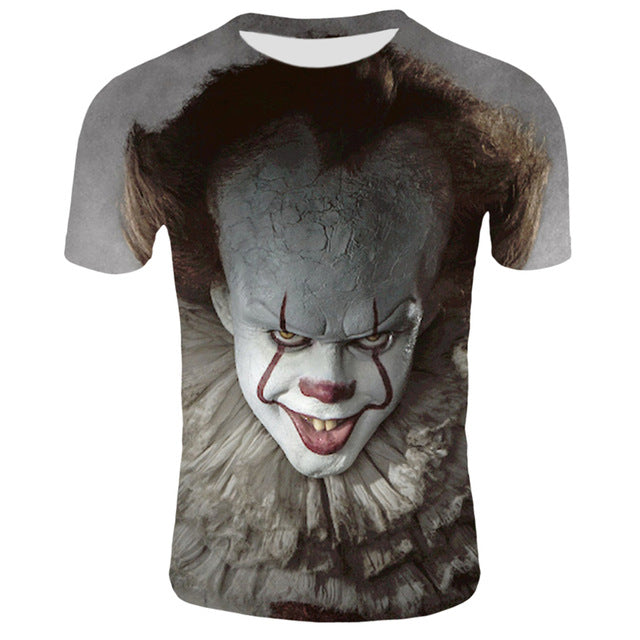 Horror Movie It Clown Tshirt Men/Women Hip Hop Streetwear Tee Cool Clothes Man Tops Joker 3D Print T shirt 2XS-4XL