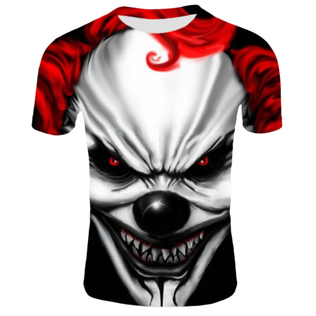 Horror Movie It Clown Tshirt Men/Women Hip Hop Streetwear Tee Cool Clothes Man Tops Joker 3D Print T shirt 2XS-4XL