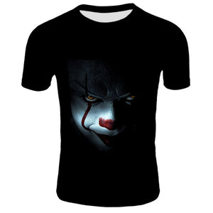 Horror Movie It Clown Tshirt Men/Women Hip Hop Streetwear Tee Cool Clothes Man Tops Joker 3D Print T shirt 2XS-4XL
