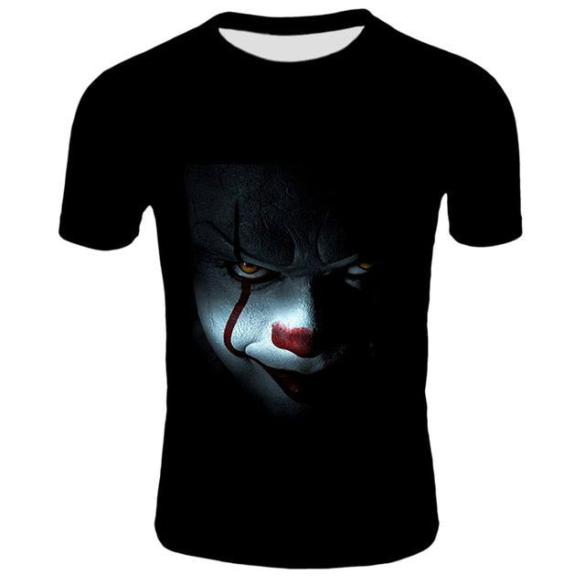 Horror Movie It Clown Tshirt Men/Women Hip Hop Streetwear Tee Cool Clothes Man Tops Joker 3D Print T shirt 2XS-4XL