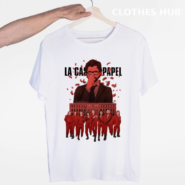 La Casa De Papel T shirt men Funny Design T Shirt Money Heist Tees TV Series Tshirts Men Short Sleeve House of Paper T-Shirt