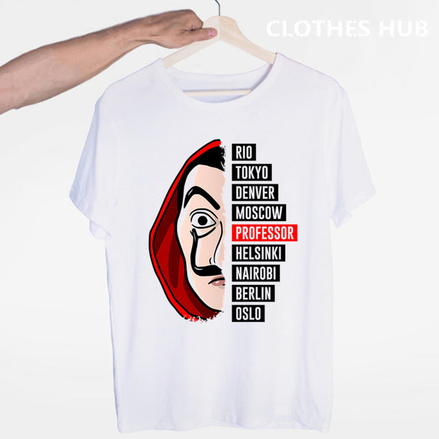 La Casa De Papel T shirt men Funny Design T Shirt Money Heist Tees TV Series Tshirts Men Short Sleeve House of Paper T-Shirt