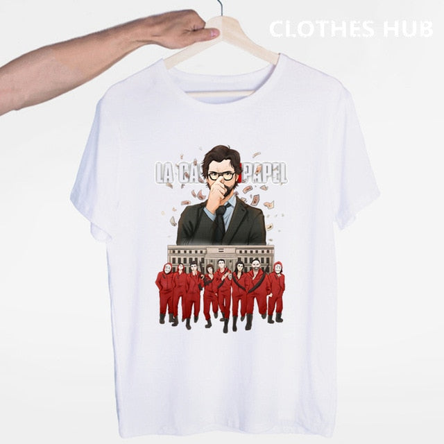 La Casa De Papel T shirt men Funny Design T Shirt Money Heist Tees TV Series Tshirts Men Short Sleeve House of Paper T-Shirt