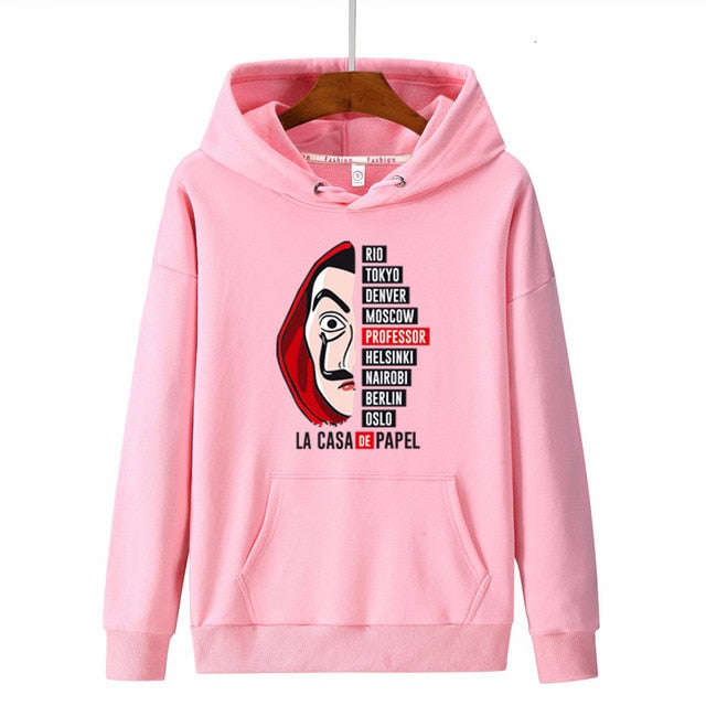 New hoodies Men la casa de papel Autumn Harajuku Hip Hop joker Money Heist TV Printed sweatshirt Fashion Male sudadera hombre