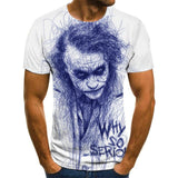 Horror Movie It Penny Wise Clown Joker 3D Print Tshirt Men/Women Hip Hop Streetwear Tee T shirt 90s Boys Cool Clothes Man Tops