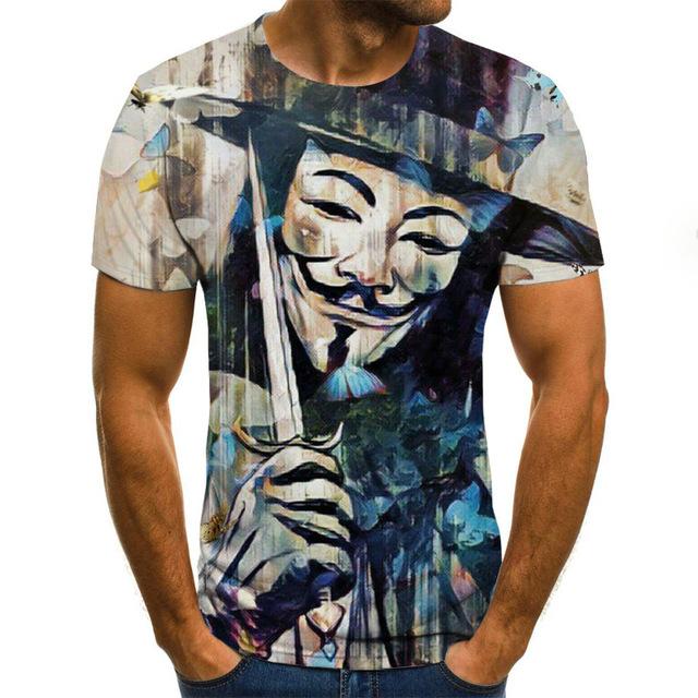 Horror Movie It Penny Wise Clown Joker 3D Print Tshirt Men/Women Hip Hop Streetwear Tee T shirt 90s Boys Cool Clothes Man Tops
