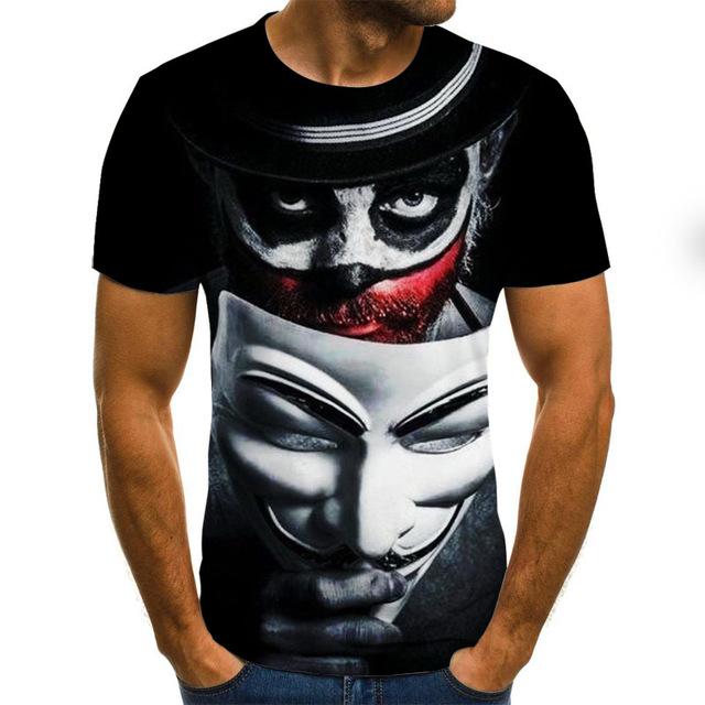 Horror Movie It Penny Wise Clown Joker 3D Print Tshirt Men/Women Hip Hop Streetwear Tee T shirt 90s Boys Cool Clothes Man Tops