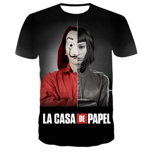 Movie Money Heist The House of Paper La Casa De Papel T Shirt Men Funny Berlin 3D Print T shirt Mens Clothing Summer Tops tee