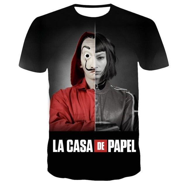 Movie Money Heist The House of Paper La Casa De Papel T Shirt Men Funny Berlin 3D Print T shirt Mens Clothing Summer Tops tee