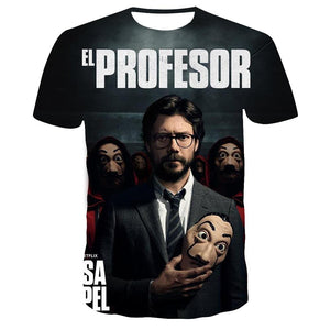 La Casa De Papel T Shirt 3D Print Women Men Short Sleeve Sweatshirts Money Heist The Paper House Casual Streetwear Tops