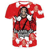 La Casa De Papel T Shirt 3D Print Women Men Short Sleeve Sweatshirts Money Heist The Paper House Casual Streetwear Tops