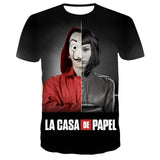 La Casa De Papel T Shirt 3D Print Women Men Short Sleeve Sweatshirts Money Heist The Paper House Casual Streetwear Tops