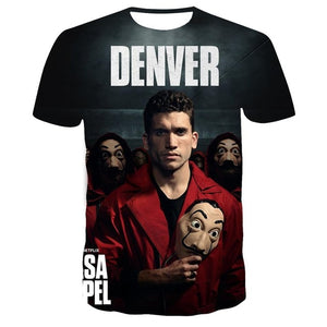 La Casa De Papel T Shirt 3D Print Women Men Short Sleeve Sweatshirts Money Heist The Paper House Casual Streetwear Tops