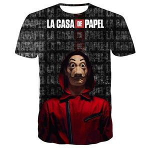 La Casa De Papel T Shirt 3D Print Women Men Short Sleeve Sweatshirts Money Heist The Paper House Casual Streetwear Tops