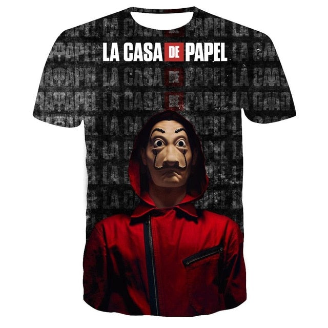 La Casa De Papel T Shirt 3D Print Women Men Short Sleeve Sweatshirts Money Heist The Paper House Casual Streetwear Tops