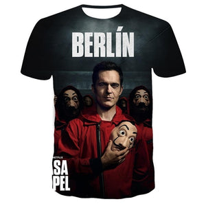 La Casa De Papel T Shirt 3D Print Women Men Short Sleeve Sweatshirts Money Heist The Paper House Casual Streetwear Tops
