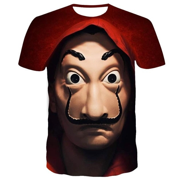 La Casa De Papel T Shirt 3D Print Women Men Short Sleeve Sweatshirts Money Heist The Paper House Casual Streetwear Tops