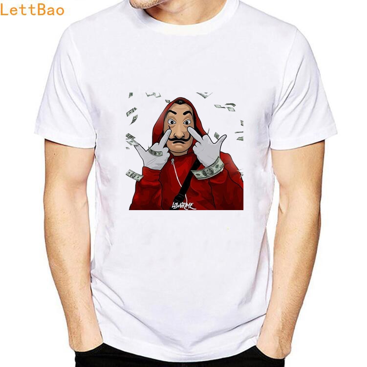 Movie Money Heist The House of Paper T Shirt La Casa De Papel Men TShirt BELLA CIAO Printed Casual Summer Cotton Poleras Hombre
