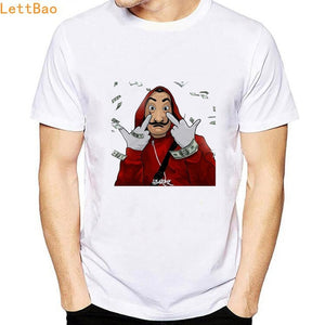 Movie Money Heist The House of Paper T Shirt La Casa De Papel Men TShirt BELLA CIAO Printed Casual Summer Cotton Poleras Hombre