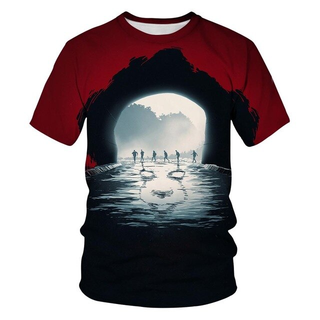 Horror Movie It Penny Wise Clown Joker 3D Print Tshirt Men/Women Hip Hop Streetwear Tee T shirt 90s Boys Cool Clothes Man Tops 5