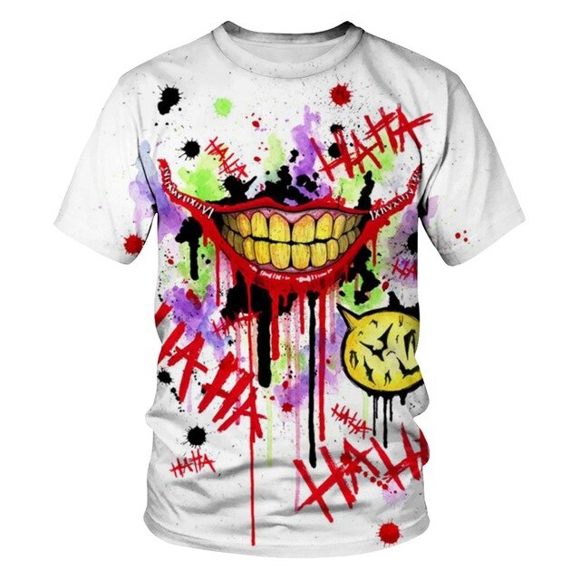 Horror Movie It Penny Wise Clown Joker 3D Print Tshirt Men/Women Hip Hop Streetwear Tee T shirt 90s Boys Cool Clothes Man Tops 5