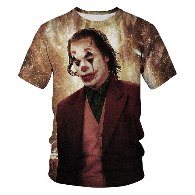 Horror Movie It Penny Wise Clown Joker 3D Print Tshirt Men/Women Hip Hop Streetwear Tee T shirt 90s Boys Cool Clothes Man Tops 5
