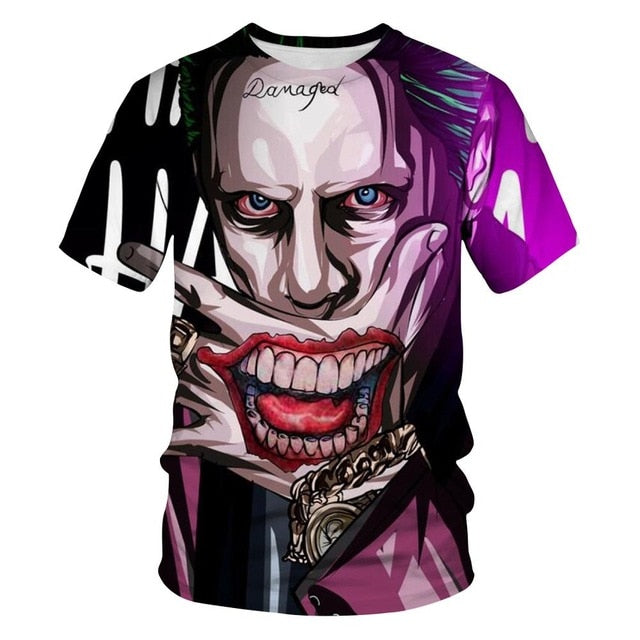 Horror Movie It Penny Wise Clown Joker 3D Print Tshirt Men/Women Hip Hop Streetwear Tee T shirt 90s Boys Cool Clothes Man Tops 5