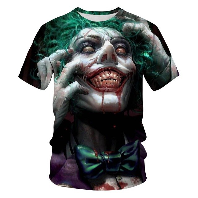 Horror Movie It Penny Wise Clown Joker 3D Print Tshirt Men/Women Hip Hop Streetwear Tee T shirt 90s Boys Cool Clothes Man Tops 5