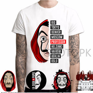 New T Shirt Men Funny Design La Casa De Papel Tshirt Money Heist Tees TV Series Tshirts Men Short Sleeve House of Paper T-Shirt