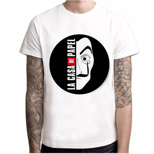 New T Shirt Men Funny Design La Casa De Papel Tshirt Money Heist Tees TV Series Tshirts Men Short Sleeve House of Paper T-Shirt