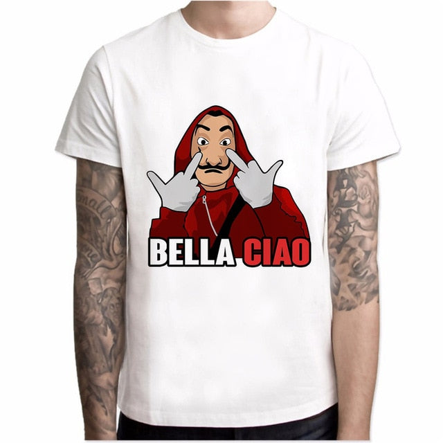New T Shirt Men Funny Design La Casa De Papel Tshirt Money Heist Tees TV Series Tshirts Men Short Sleeve House of Paper T-Shirt