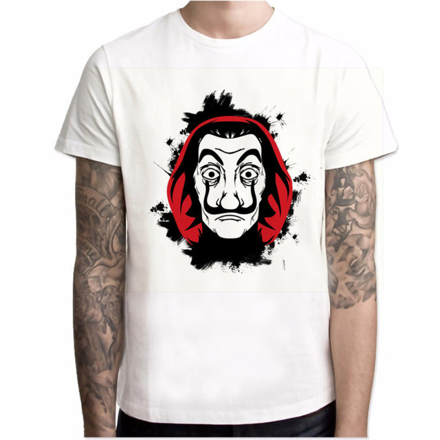 New T Shirt Men Funny Design La Casa De Papel Tshirt Money Heist Tees TV Series Tshirts Men Short Sleeve House of Paper T-Shirt